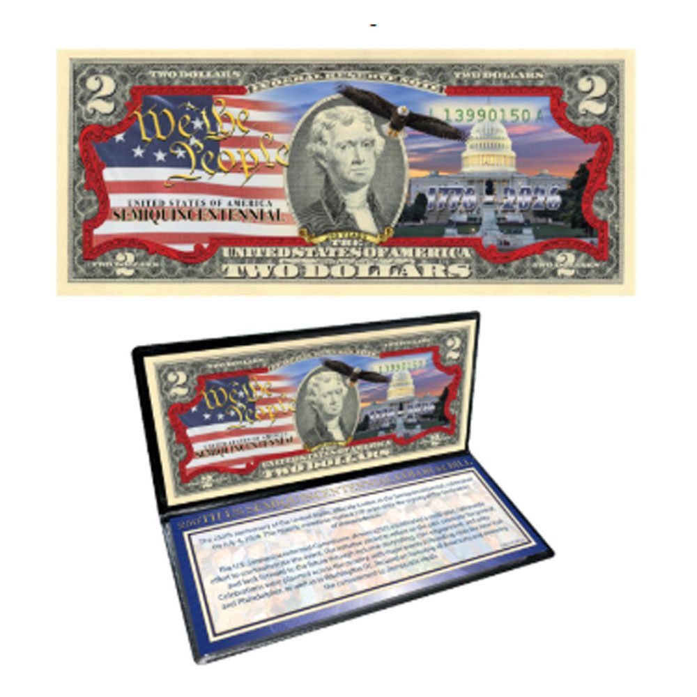 2026 250th Anniversary Colorized $2 Bill