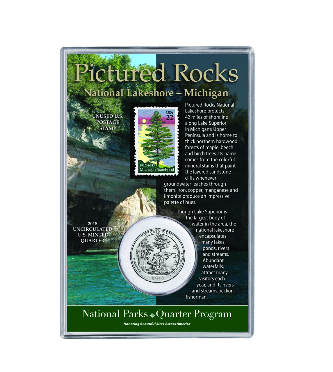 Michigan Pictured Rocks NP Coin & Stamp