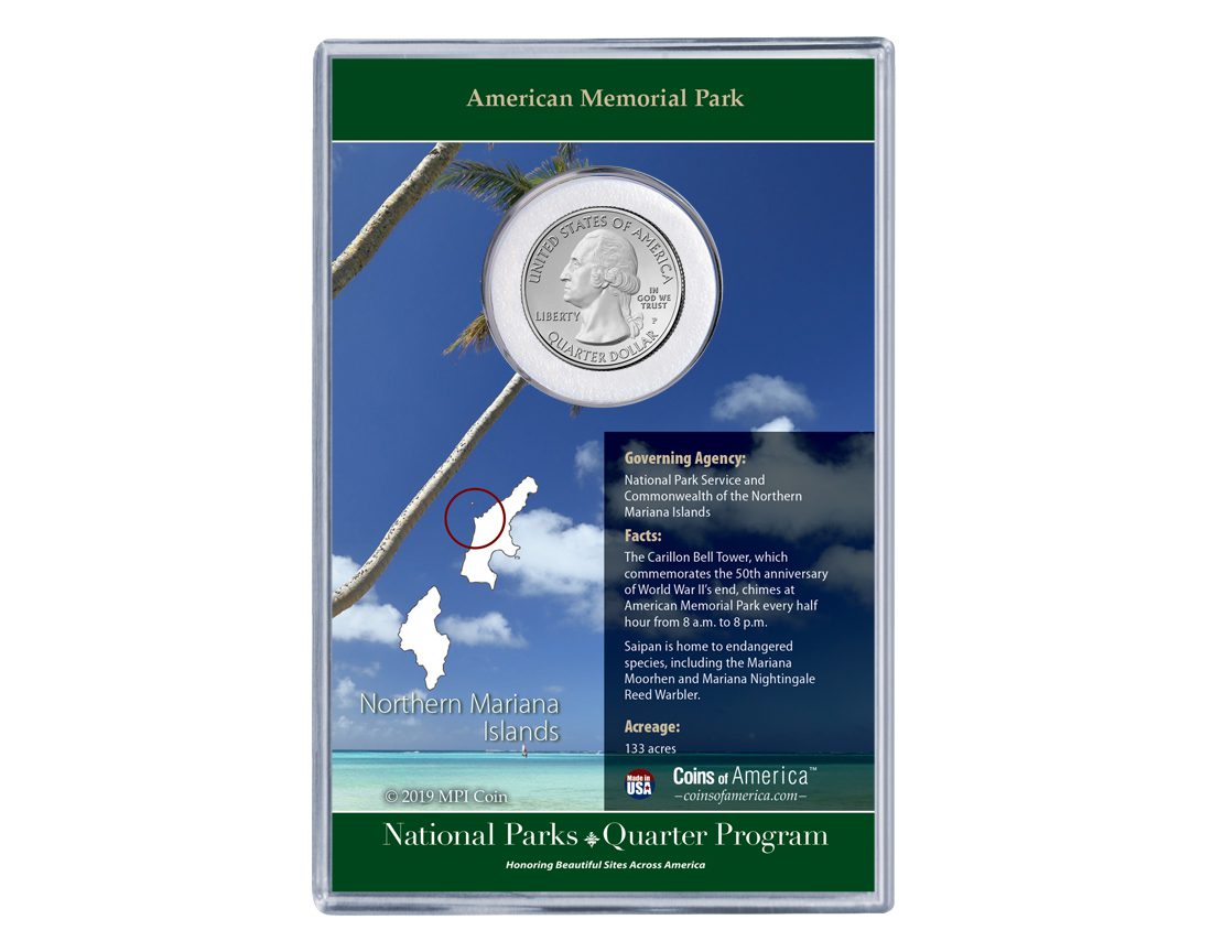 Northern Mariana Island American Memorial National Park Coin & Stamp Set