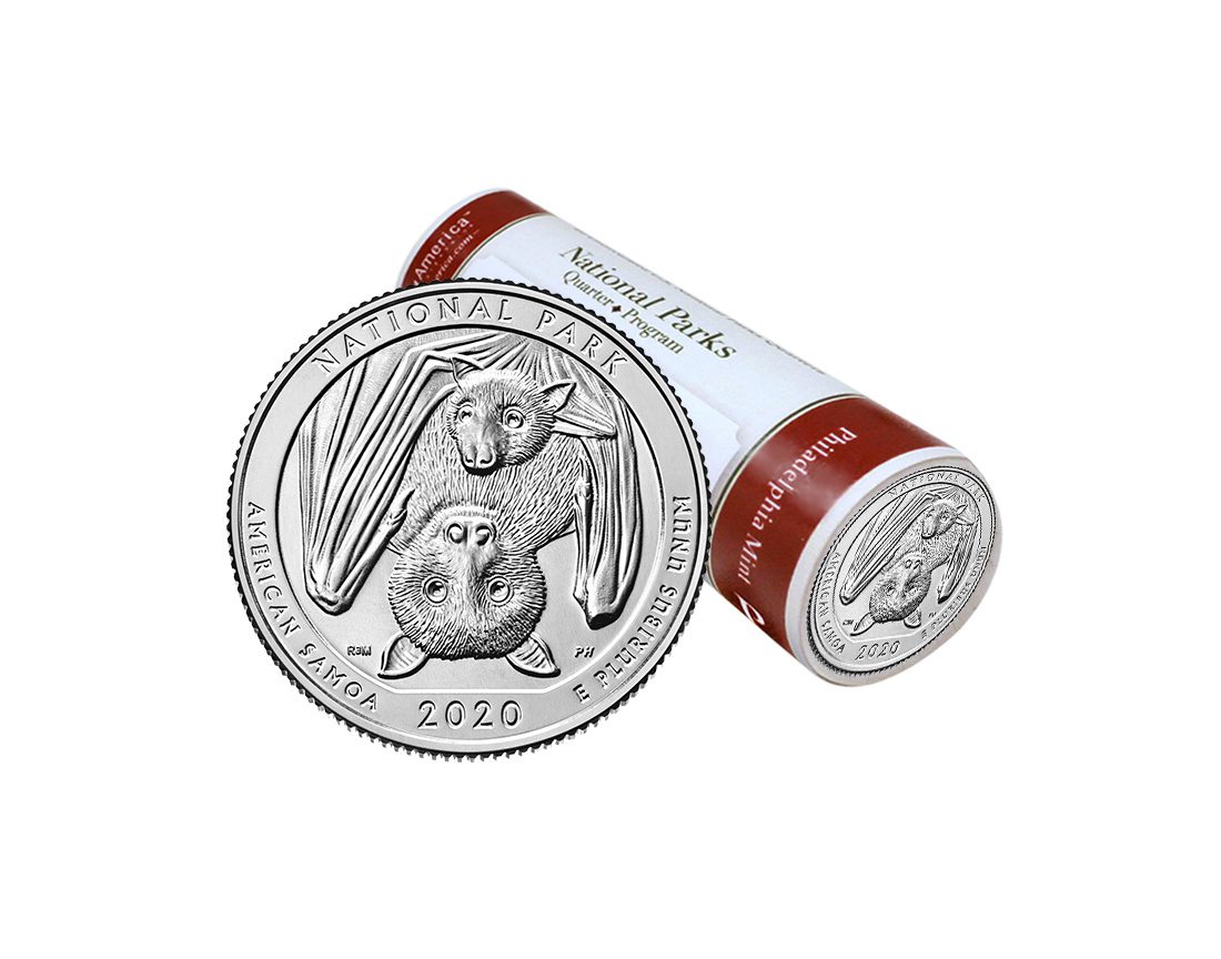 American Samoa National Park P Mint Quarter Roll