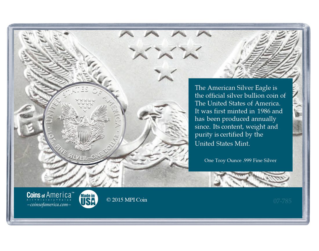 New Baby Silver Eagle Acrylic Display - Blue