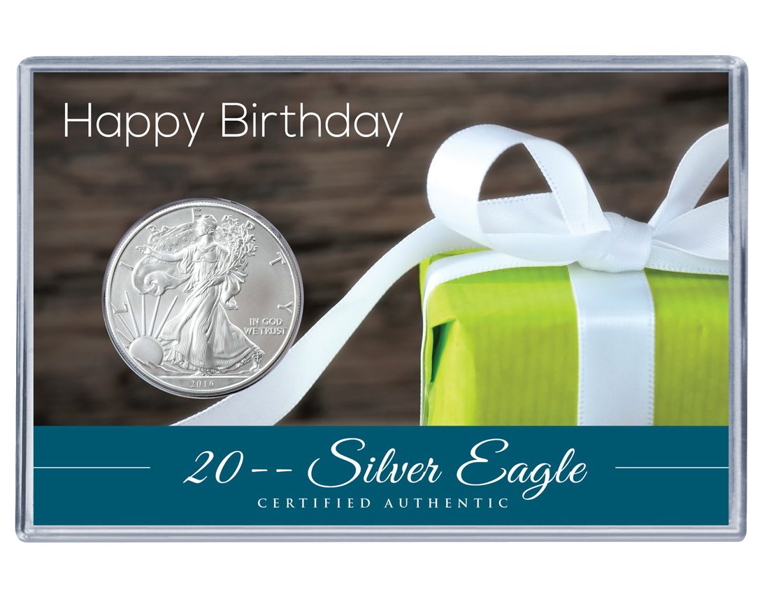 Birthday Silver Eagle Acrylic Display - Present