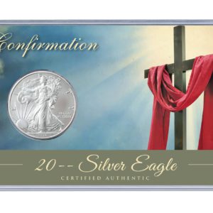Confirmation Silver Eagle Acrylic Display - Cross