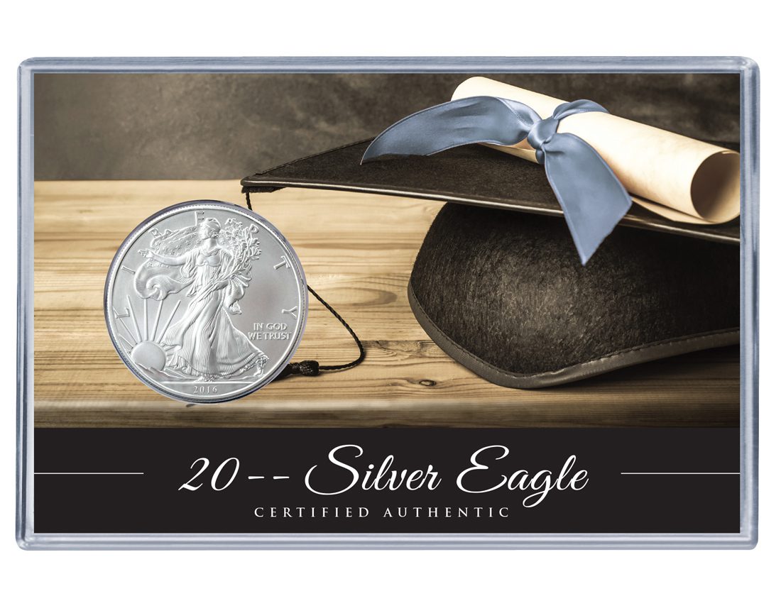 Graduation Silver Eagle Acrylic Display - Classic