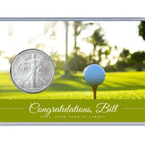 Retirement Silver Eagle Acrylic Display- Golf