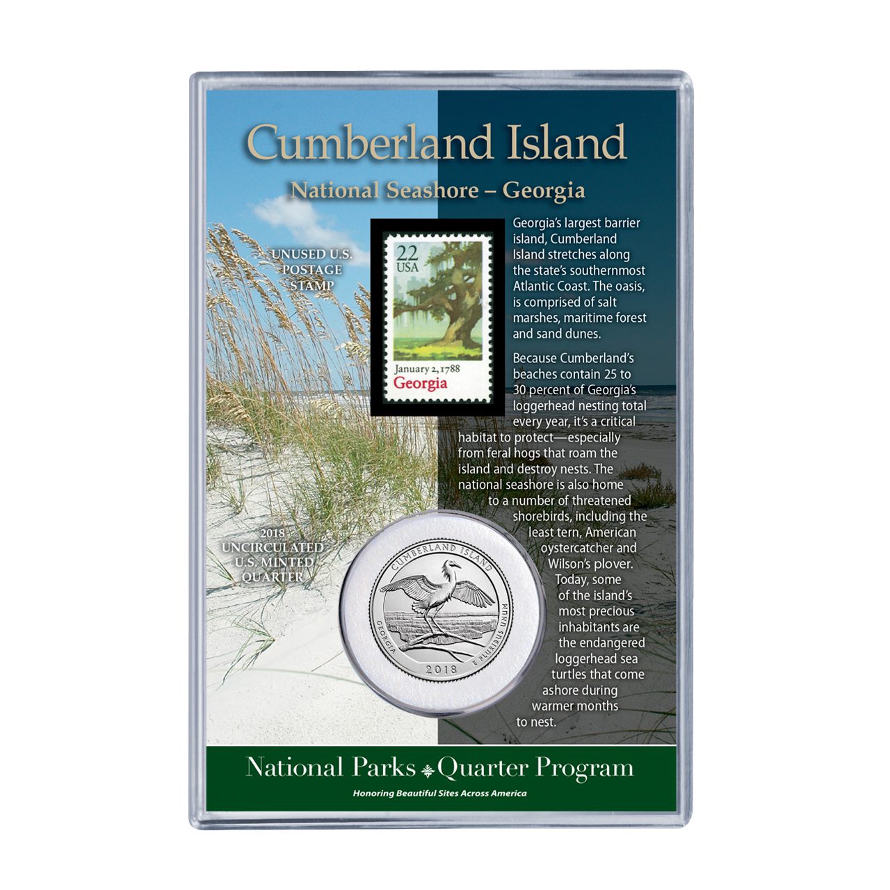 Georgia Cumberland Island National Park Coin & Stamp