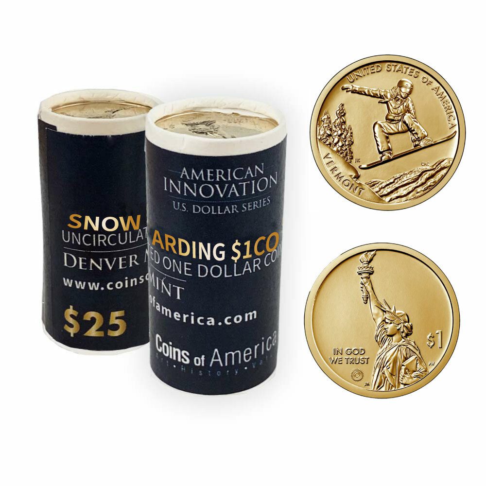 American Innovations Vermont Snowboarding Uncirculated Dollar Denver Mint