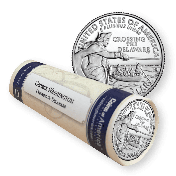George Washington Crossing the Delaware Uncirculated D Mint Quarter Roll