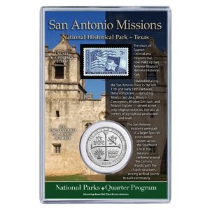 Texas San Antonio Missions National Historical Park Coin & Stamp Set