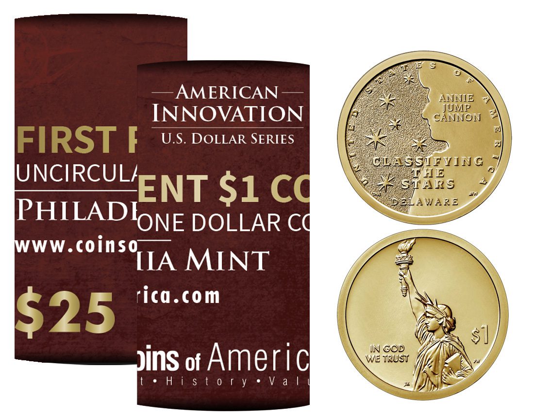 American Innovations Uncirculated Dollar Philadelphia Mint Roll-Annie Jump Classifying the Stars