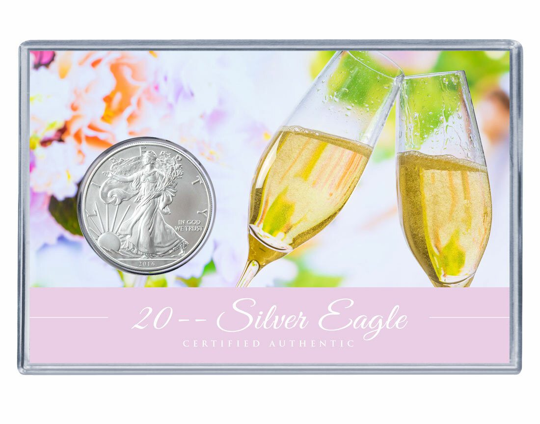 Wedding Silver Eagle Acrylic Display - Champagne