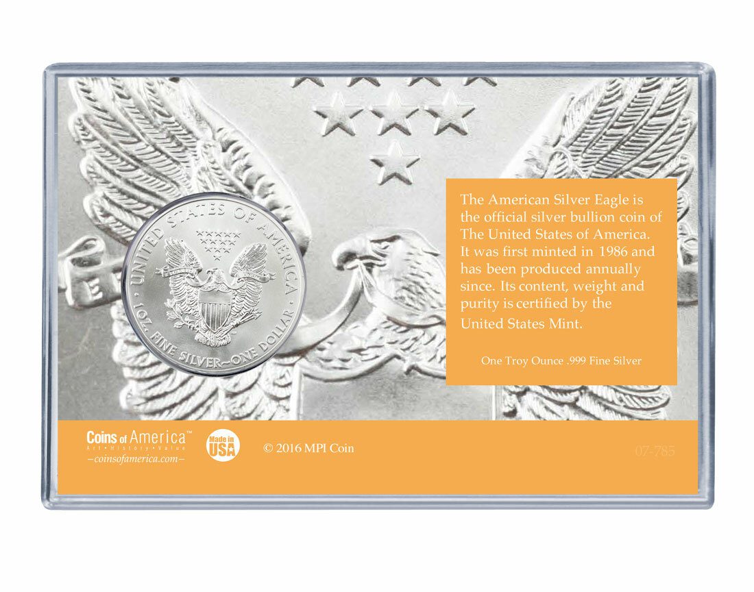 Communion Silver Eagle Acrylic Display - Orange