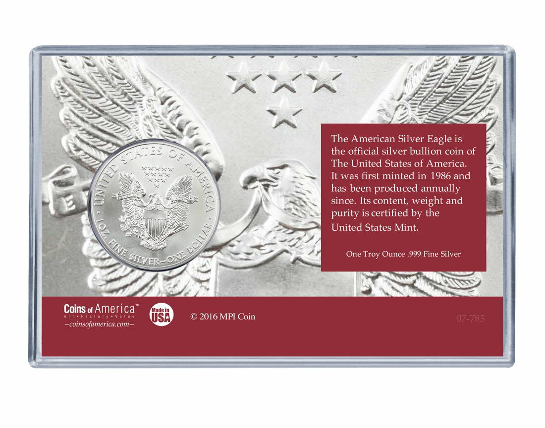 Communion Silver Eagle Acrylic Display - Red