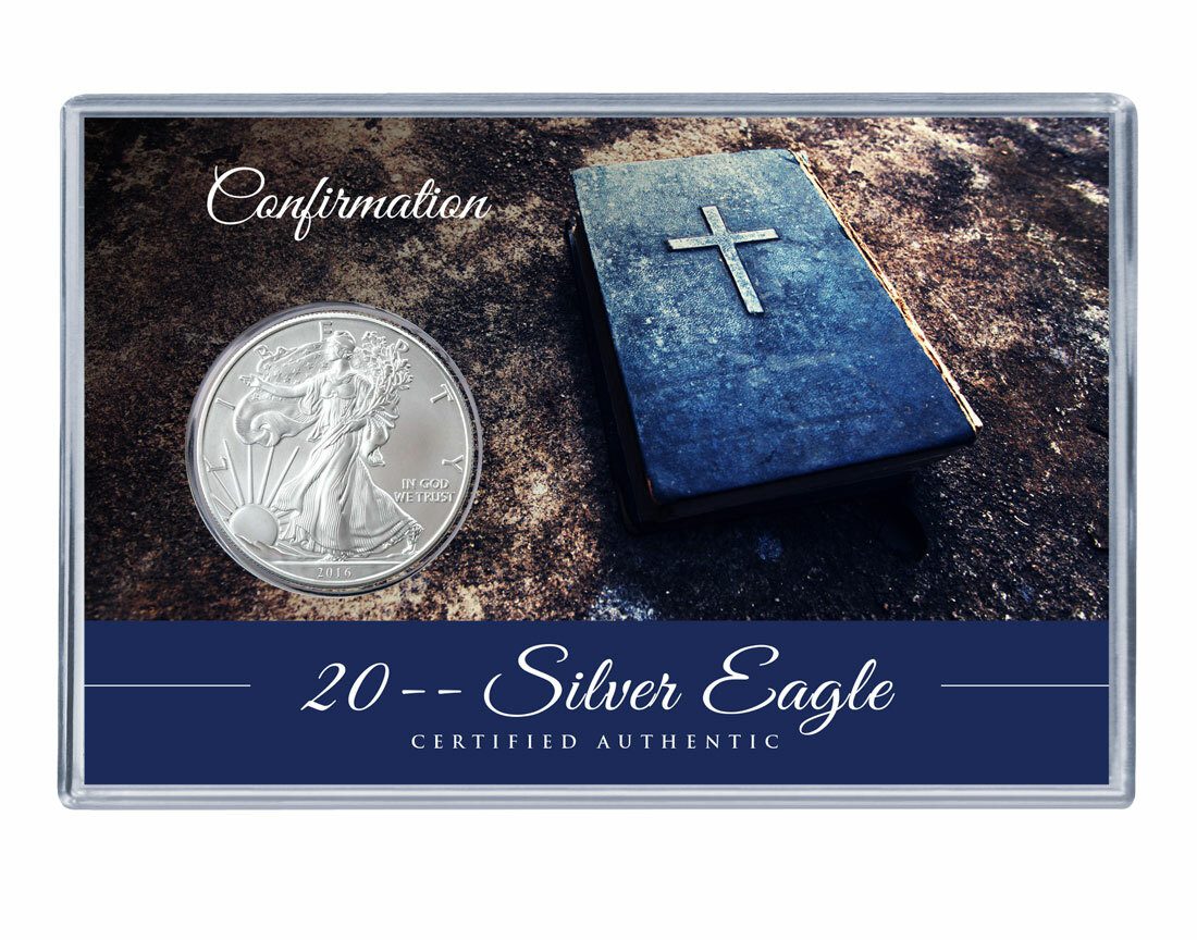 Confirmation Silver Eagle Acrylic Display - Bible