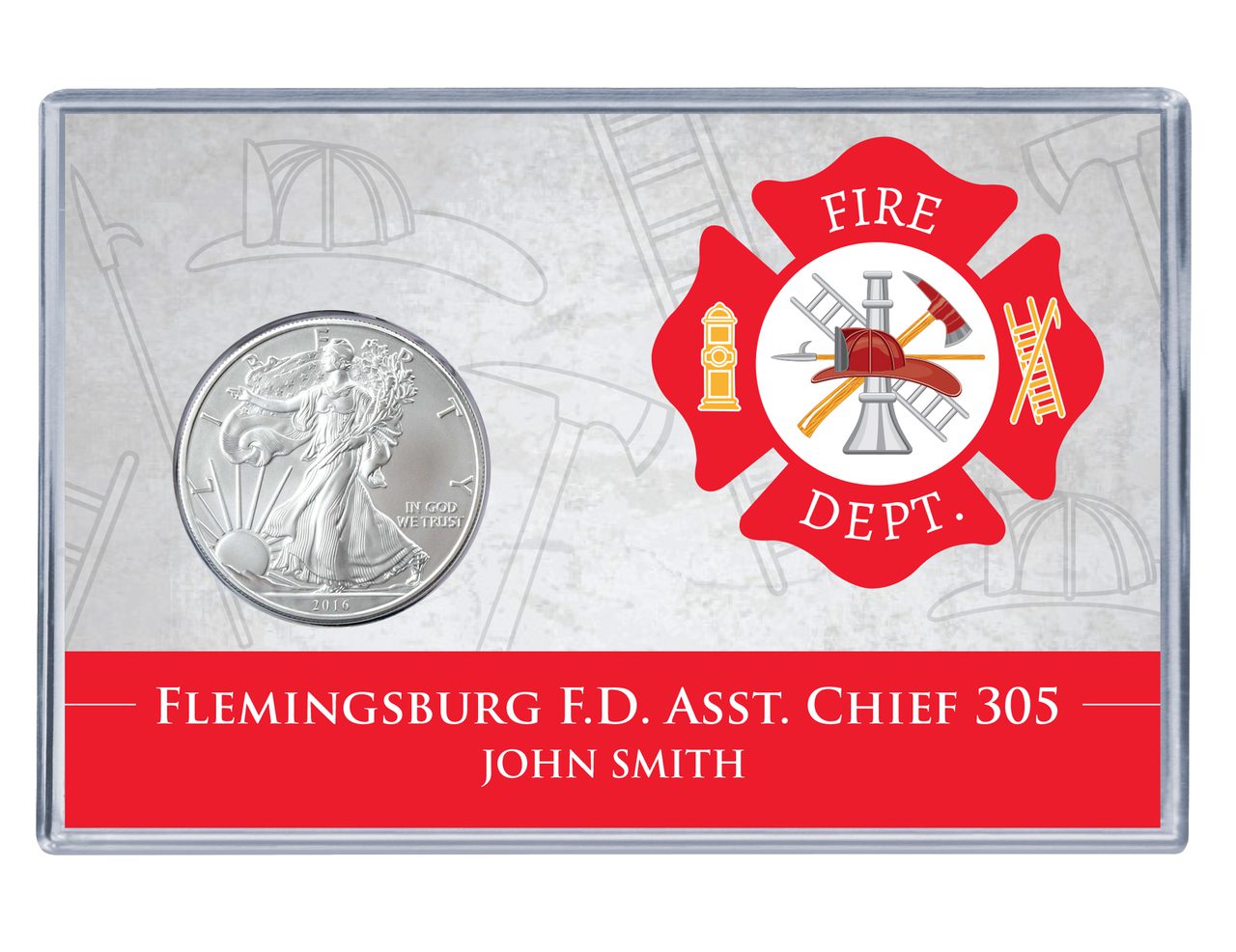 Firefighter Silver Eagle Acrylic Display