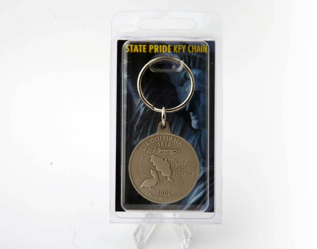Louisiana Keychain U.S. State Quarter Dollar Coin Key Ring