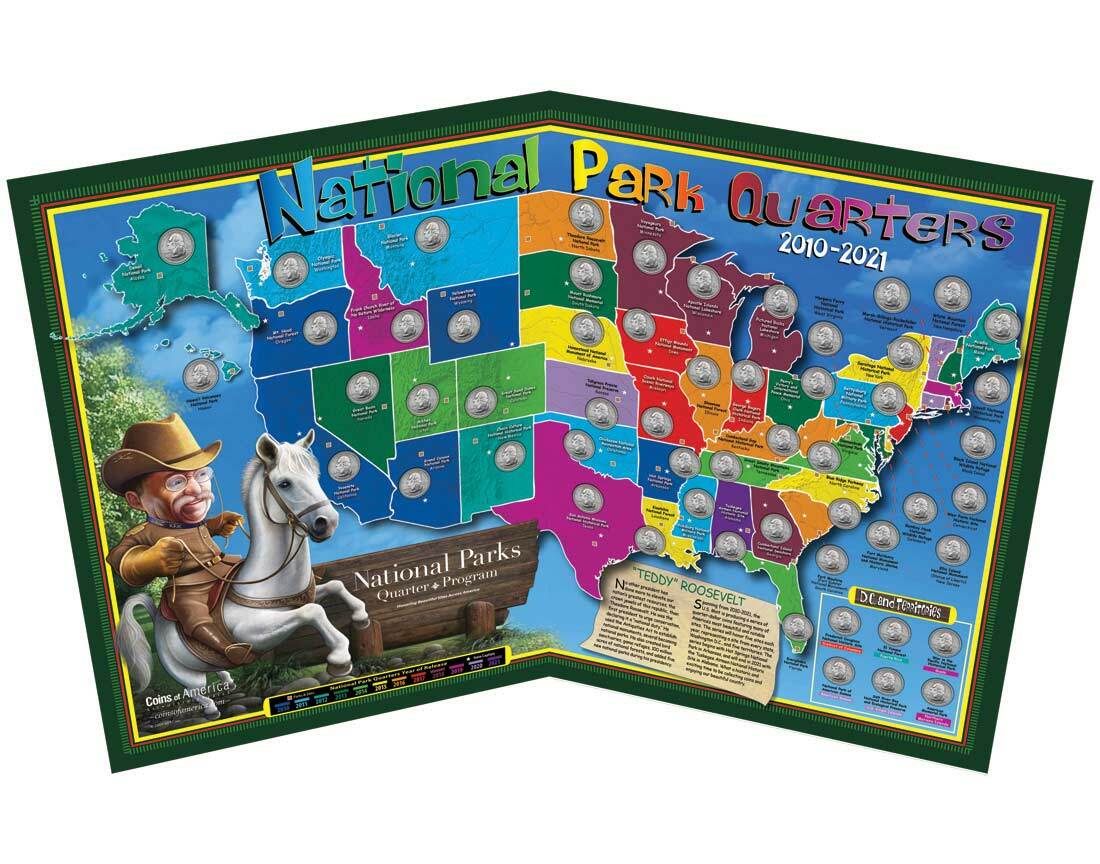 National Parks Tour Quarter Map (Kids)