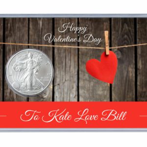 Valentines Day Silver Eagle Acrylic Display