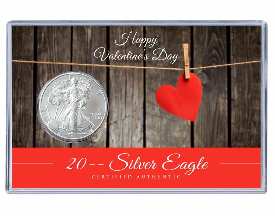 Valentines Day Silver Eagle Acrylic Display