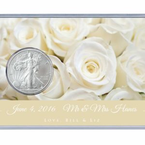 Wedding Silver Eagle Acrylic Display - White Roses