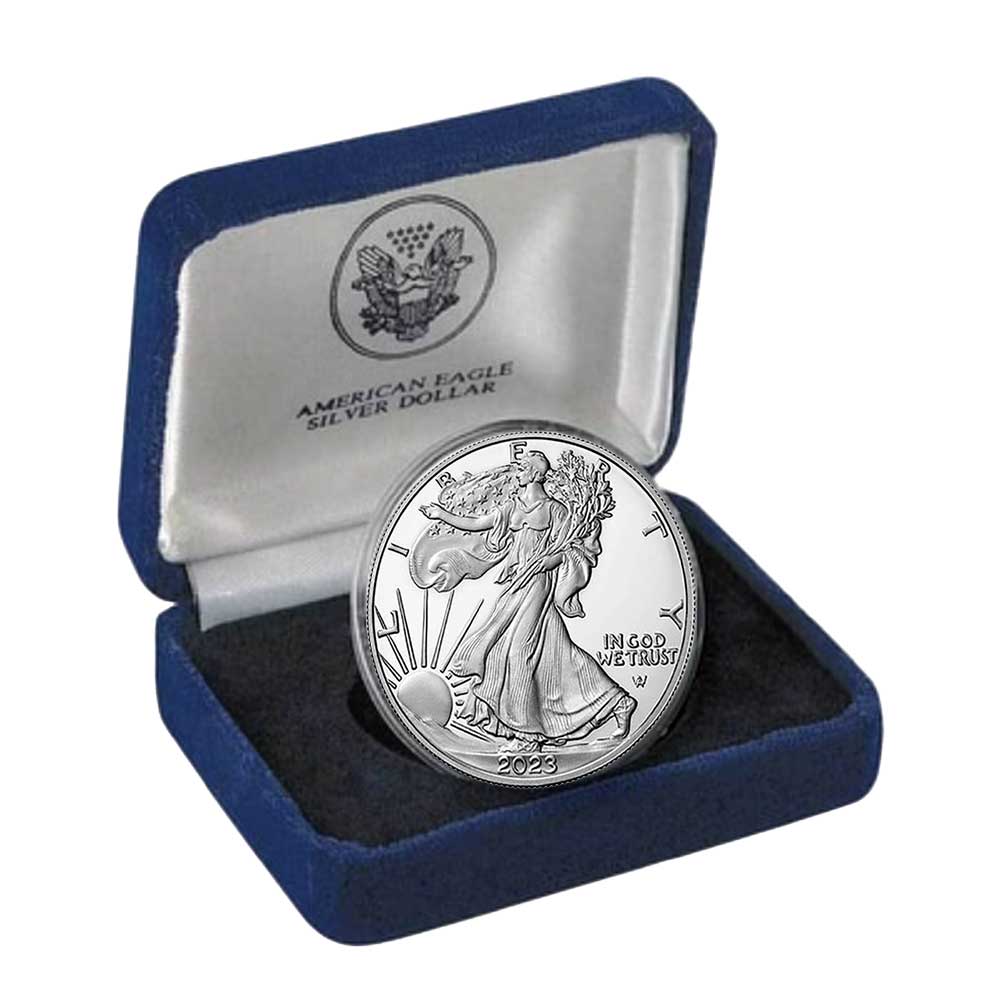 Silver Eagles in Deluxe Blue Velvet Box (2011-2023) - Coins of America