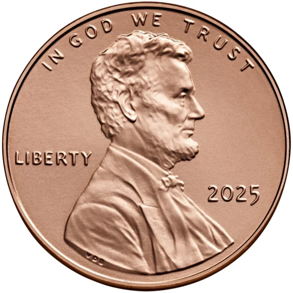 2025 lincoln penny uncirculated obverse Philadelphia