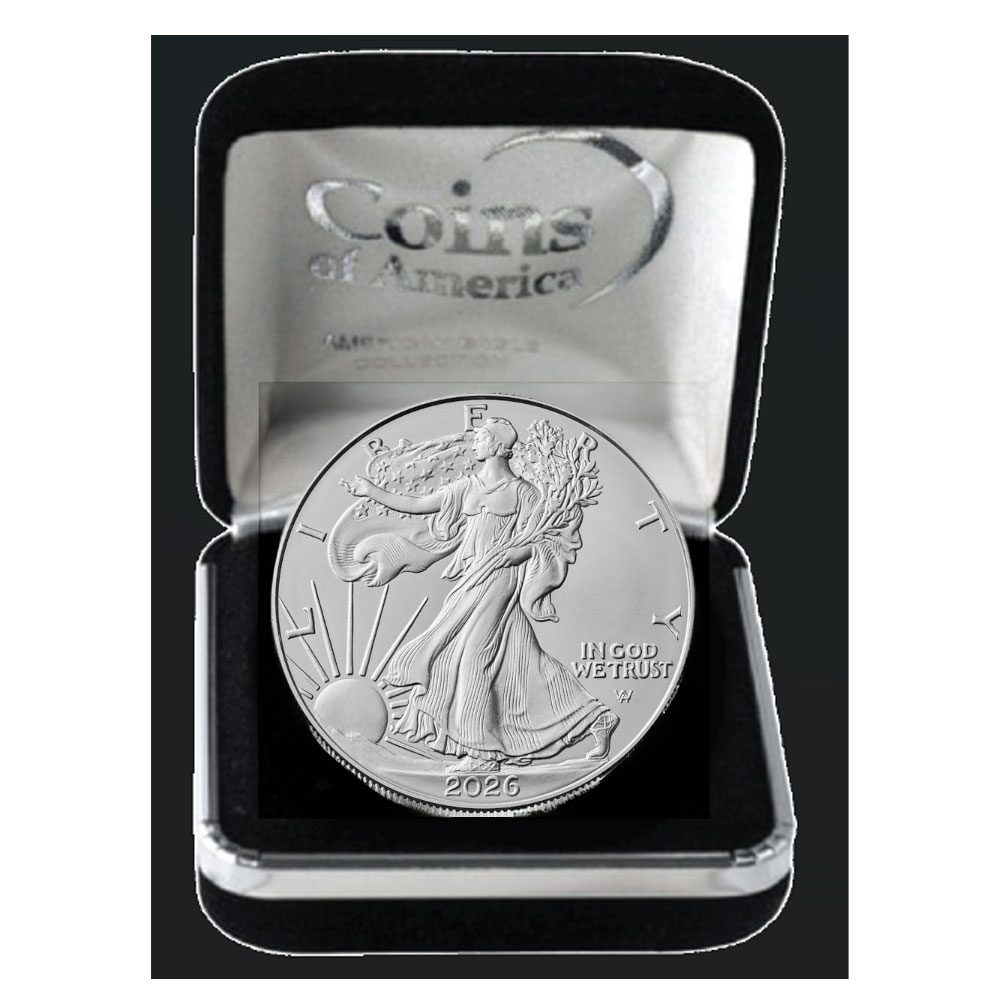2026 Silver Eagle Black Velvet Box