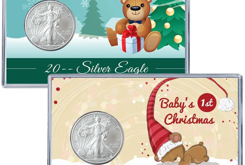 Baby’s First Christmas Silver Eagle Acrylic Display
