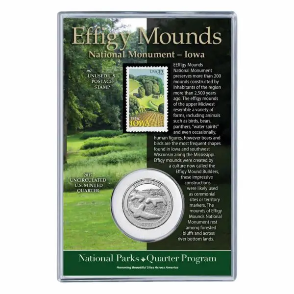effigy-mounds-national-park-quarter-coin-stamp