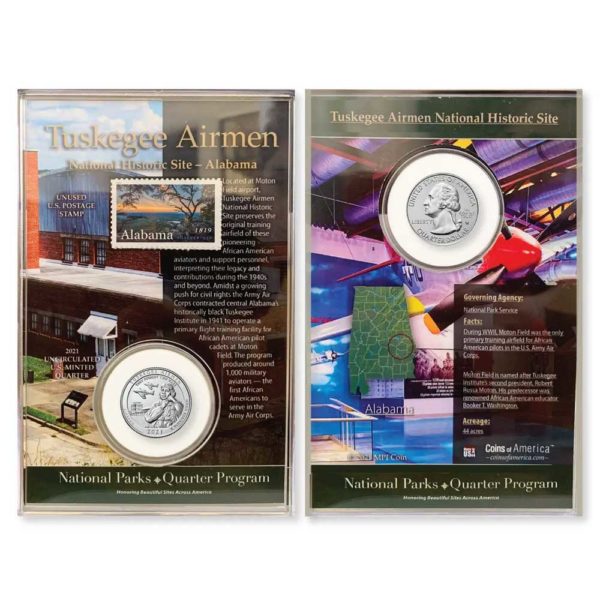 tuskegee airman national park quarter coin stamp